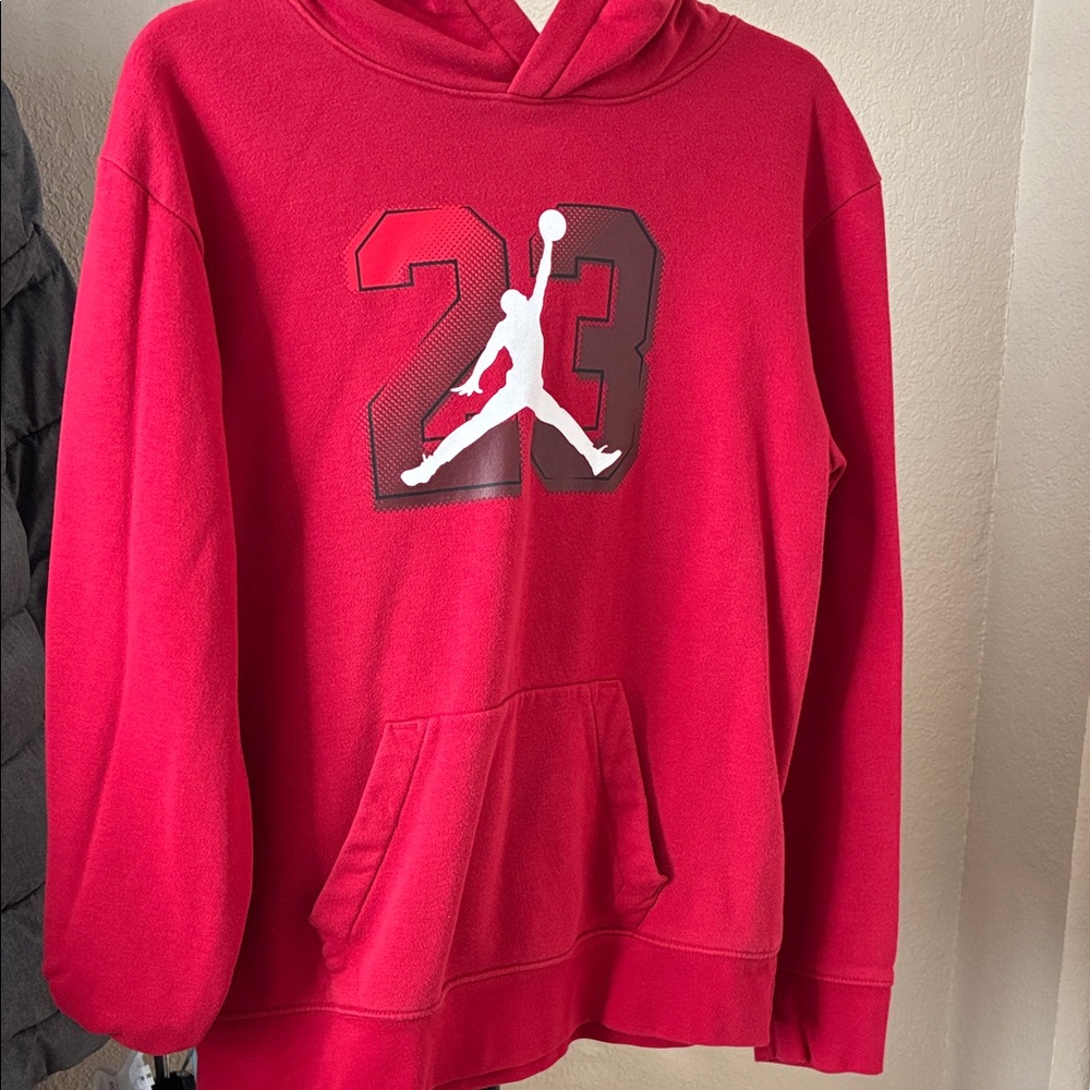 Jordan Red Hoodie with Iconic Graphic